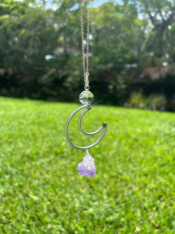 Amethyst Car Charm (Clear Prism)