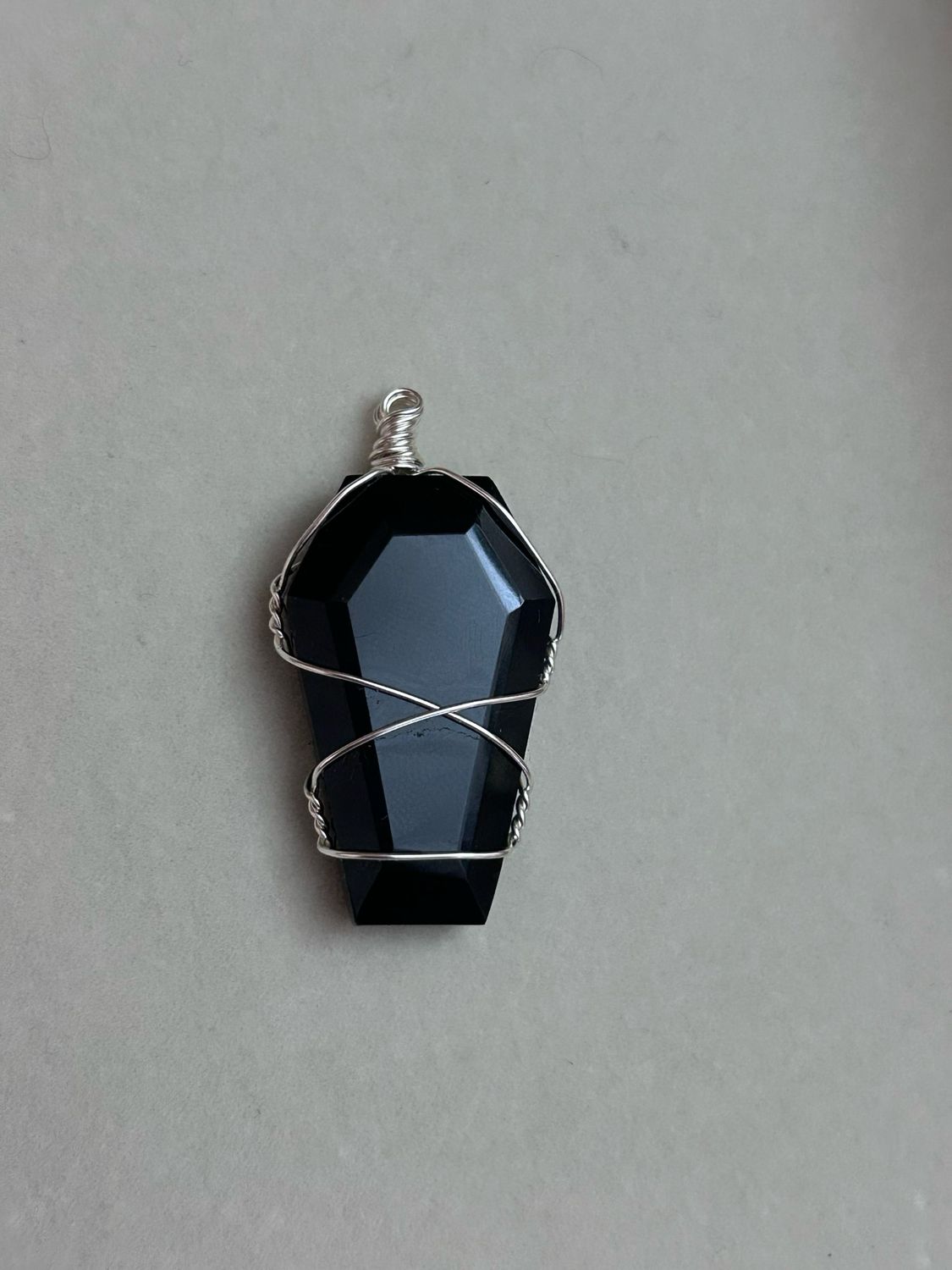Black Onyx Coffin Pendant