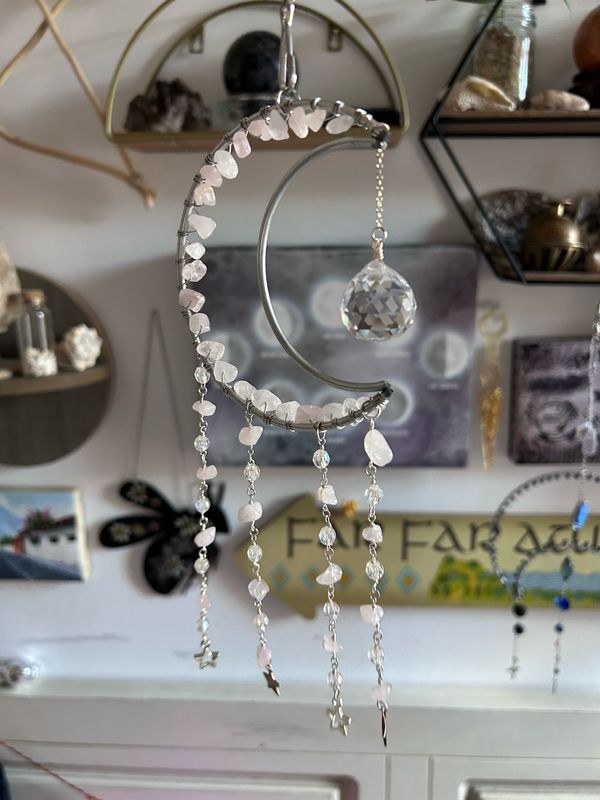 Rose Quartz Moon Catcher