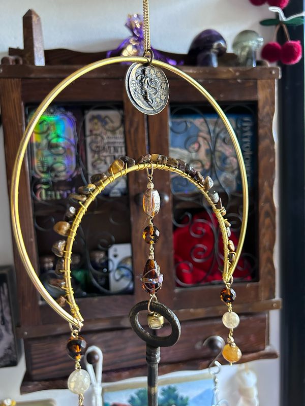 Tiger’s Eye and Agate Moon Catcher