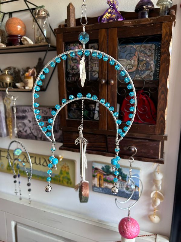 Quartz And Blue Howlite Moon Catcher