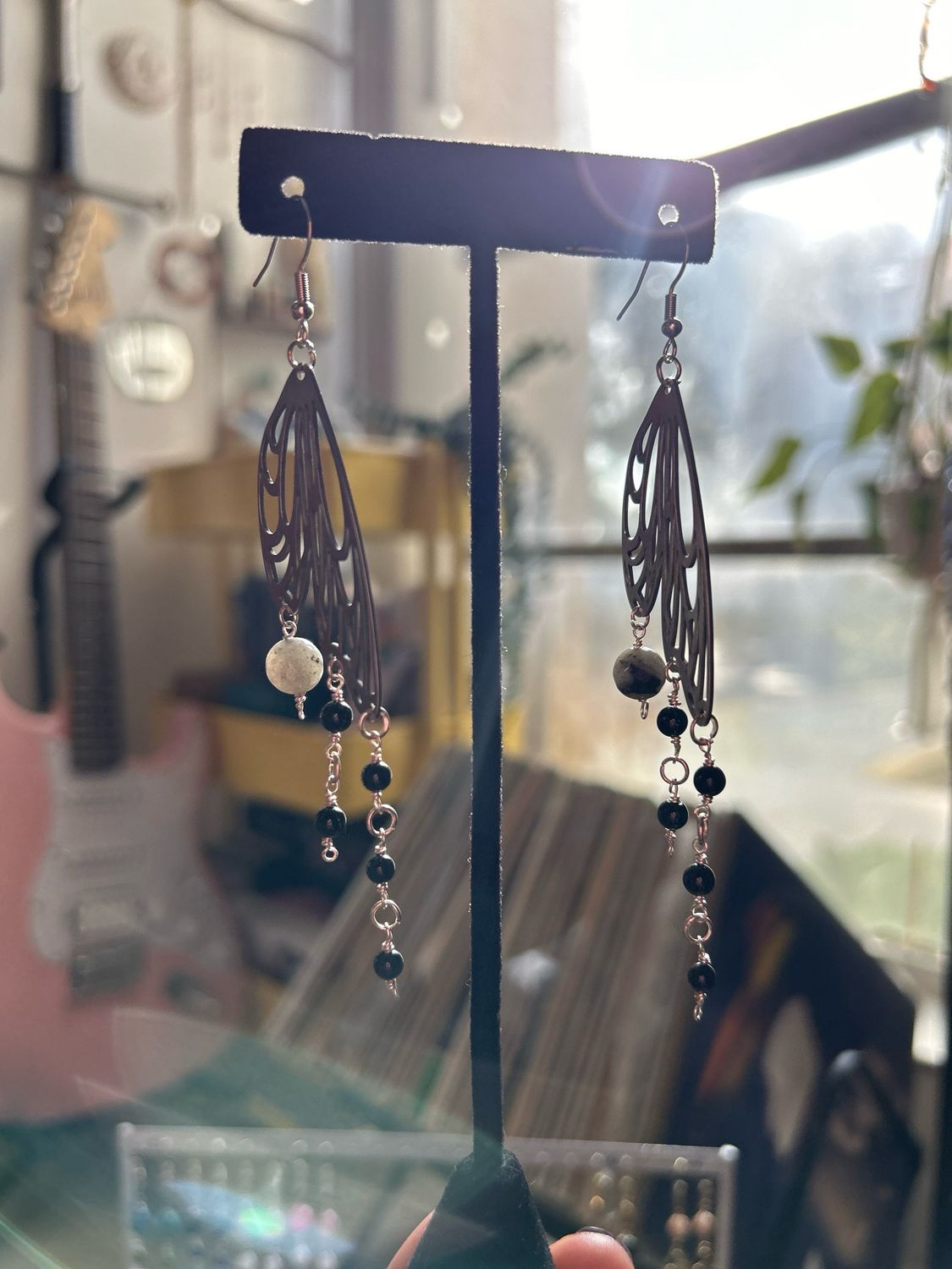 Labradorite And Onyx Fairy Wings