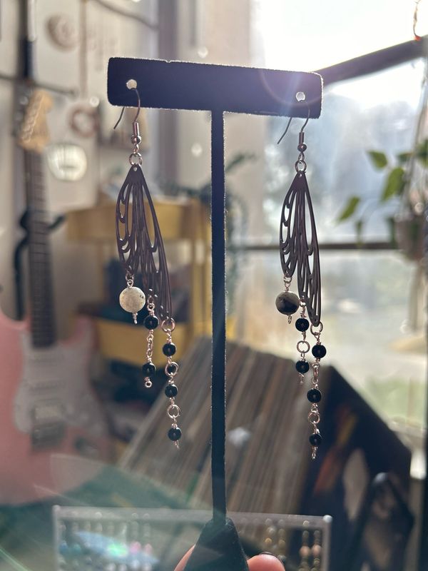 Labradorite And Onyx Fairy Wings