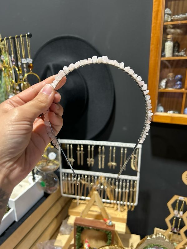 Rose Quartz Headband (silver)
