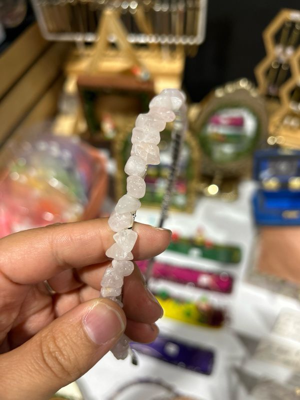 Rose Quartz Headband (silver)