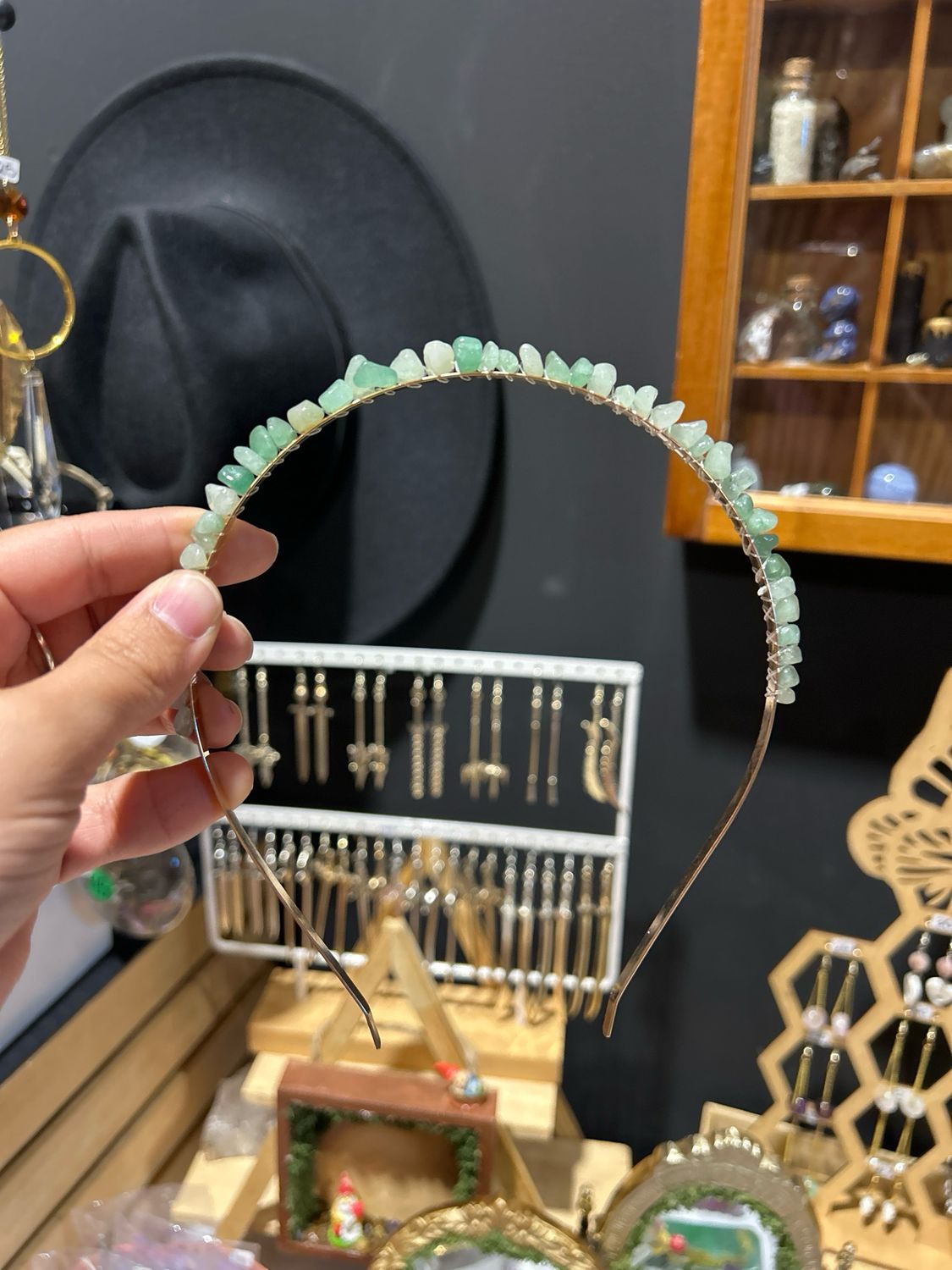 Green Aventurine Headband (gold)