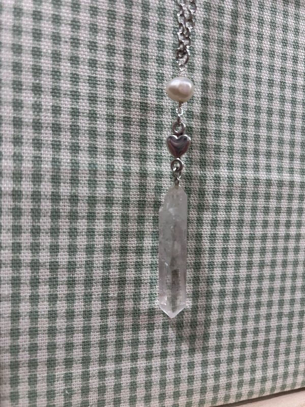 Quartz and Pearl Love Pendant