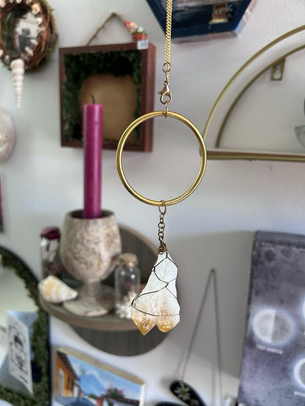 Citrine Twin Point Car Charm