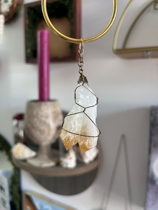 Citrine Twin Point Car Charm