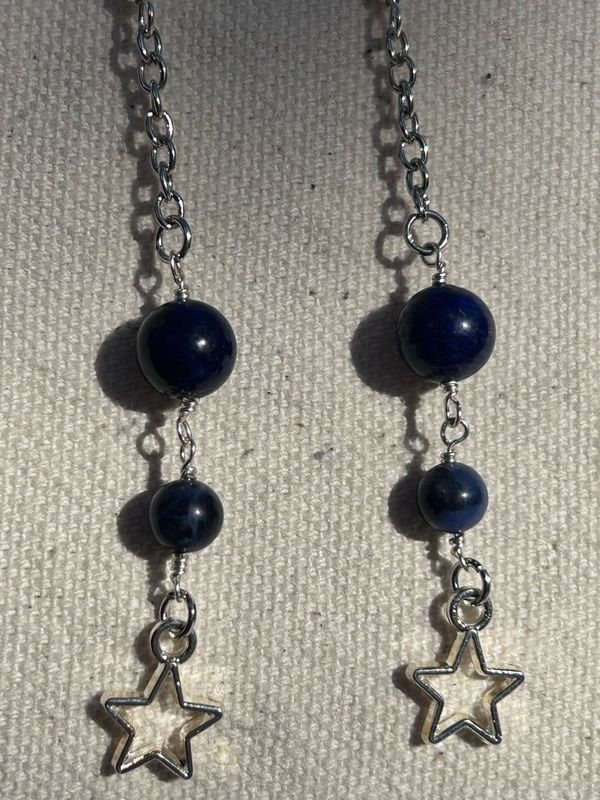 Planetary Lapiz Lazuli And Sodalite Earrings