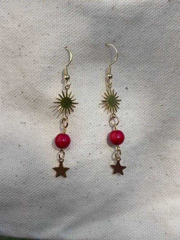 Celestial Red Magnesite Earrings