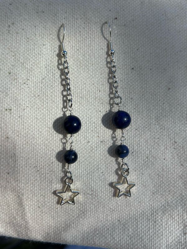 Planetary Lapiz Lazuli And Sodalite Earrings