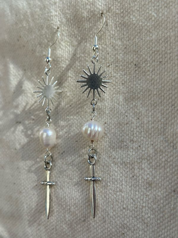 Pearl Dagger Earrings