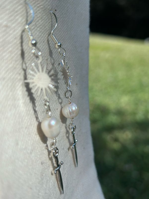 Pearl Dagger Earrings