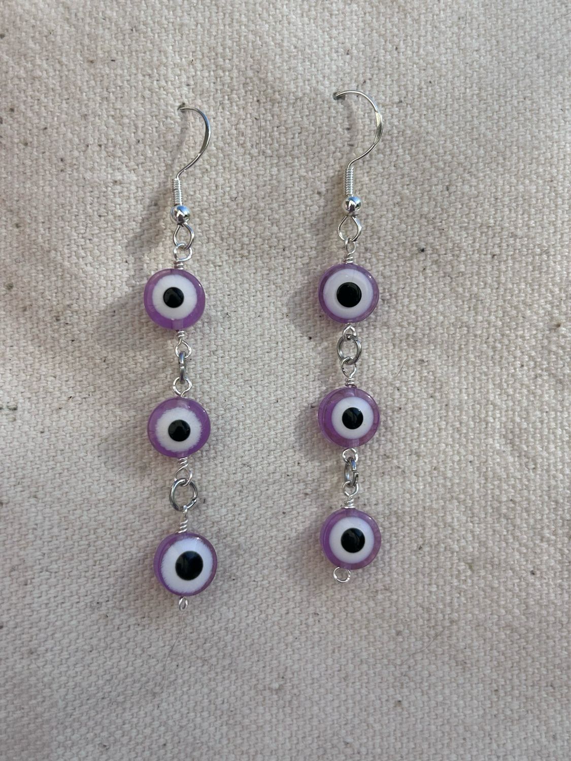 Lavender Evil Eye Protection Earrings