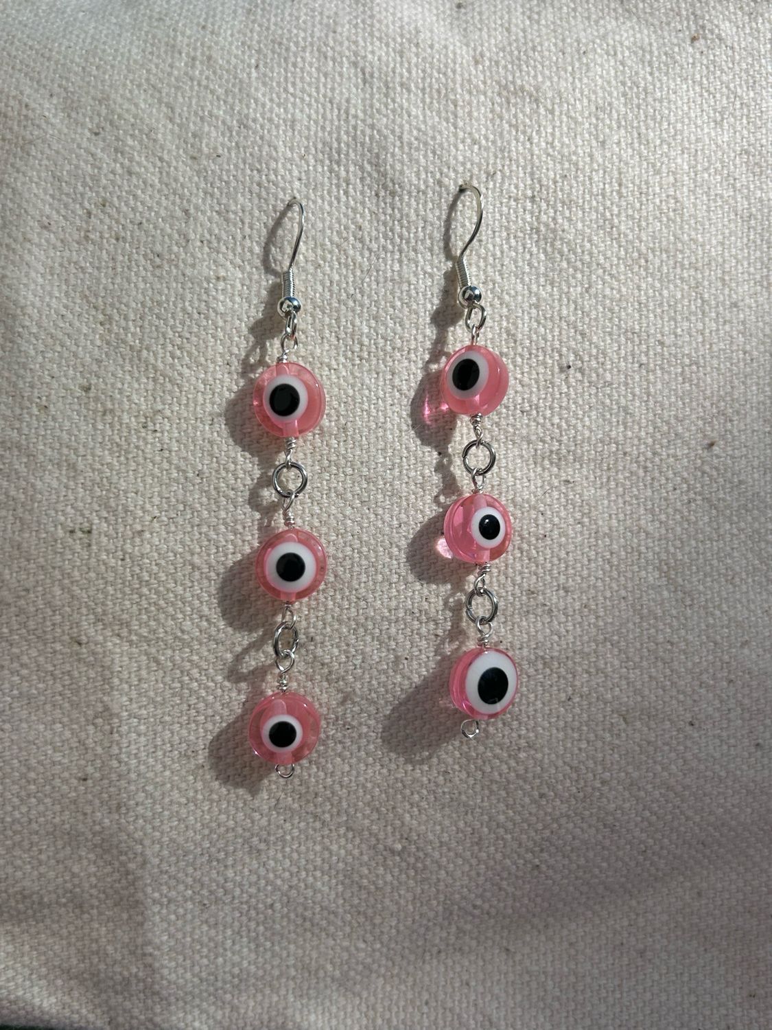Light Pink Evil Eye Protection Earrings