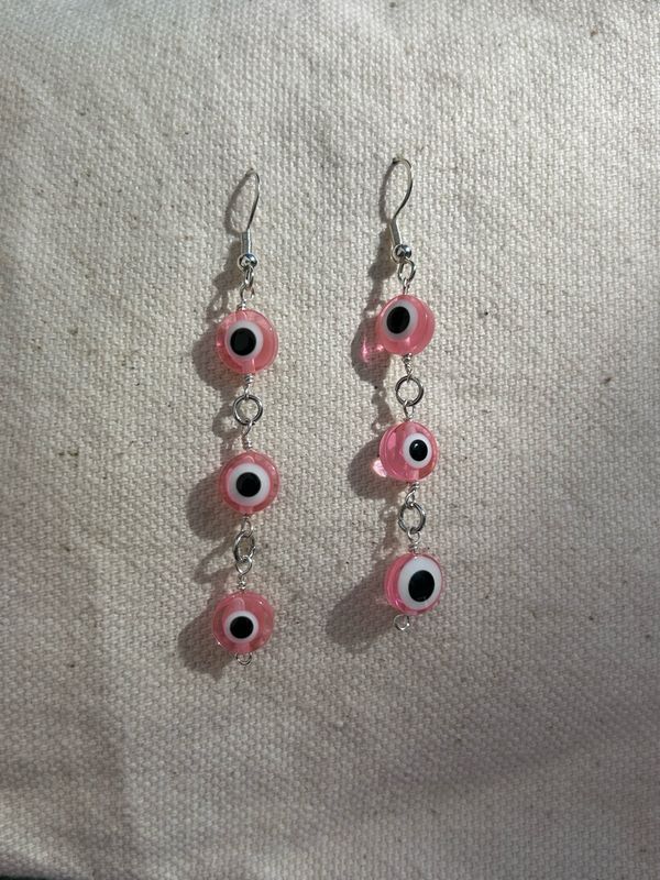 Light Pink Evil Eye Protection Earrings