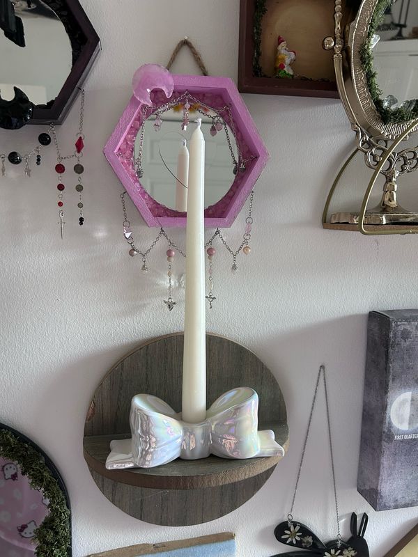 Iridescent Bow Candle Holder