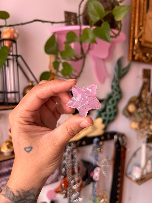 Pink Star Glass Carving