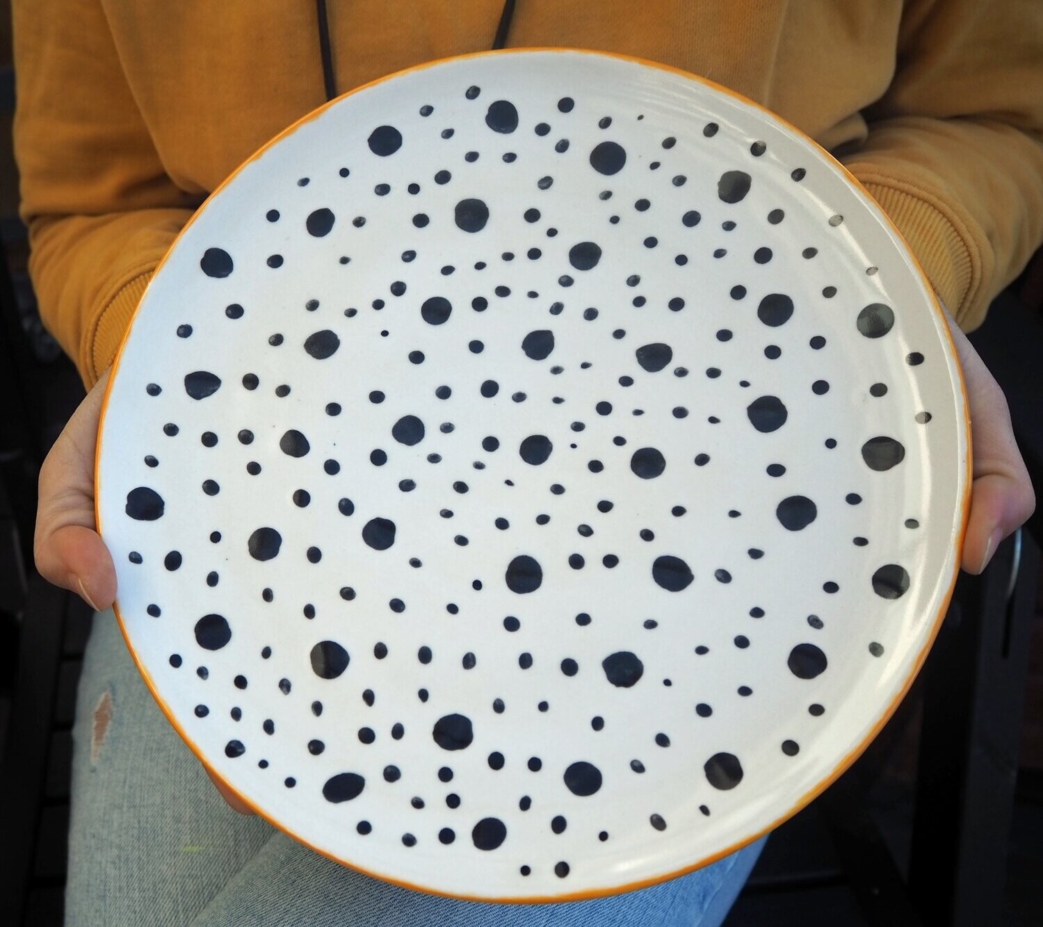 Geschenkbox Pizza Teller Pünktchen Ø31 cm