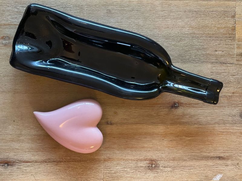 Weinflasche als Schale