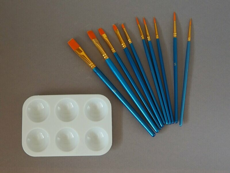 Pinselset 10teilig inkl. Mischpalette