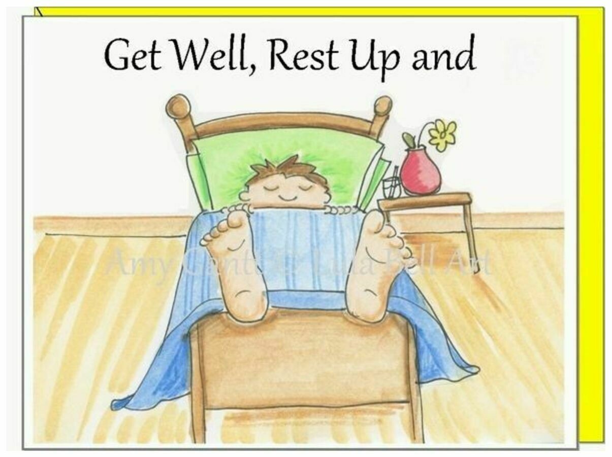 Get Well - Rest and Heal Greeting Card