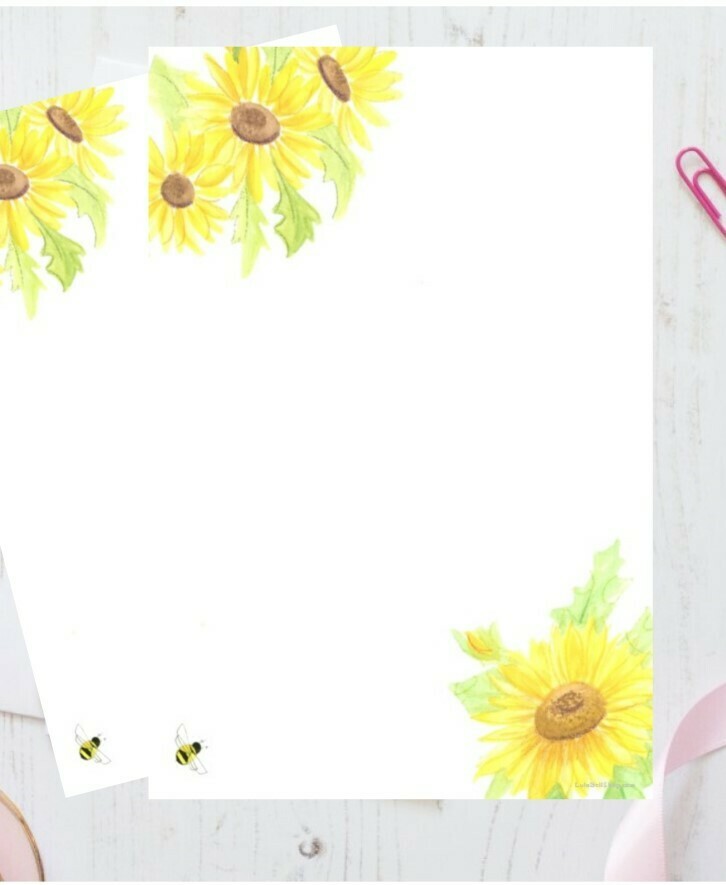 Decorative Sunflower Letter Writing Paper