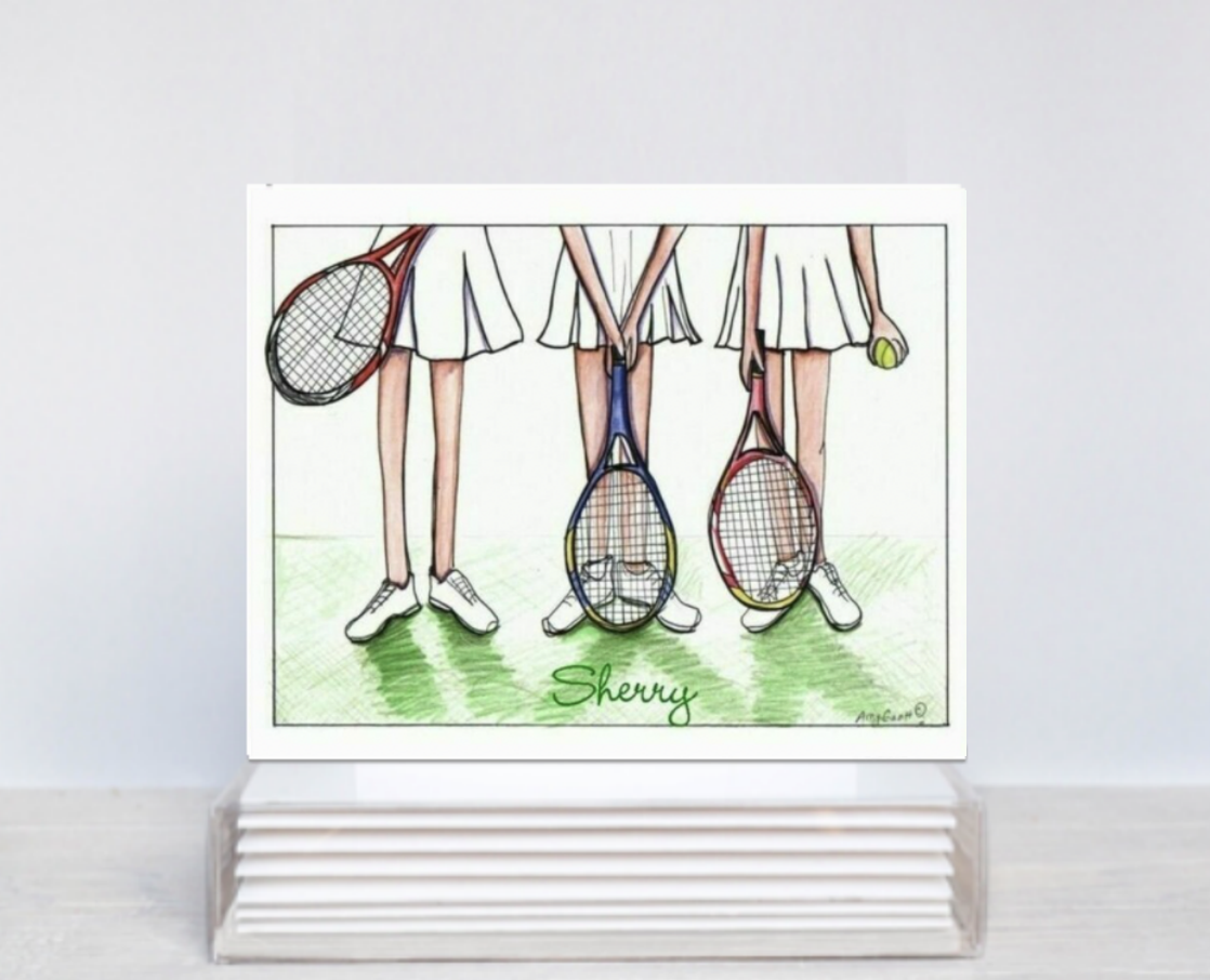 Personalize - Tennis Trio Boxed Note Cards