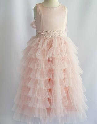 Mesh Layered Princess Dress - Pink Size 12