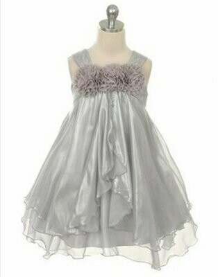 Shimmery Chiffon Dress - Silver
