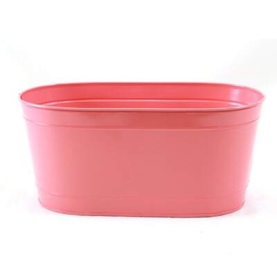 Medium Personalized 13.5" Oval Pink Metal Tub