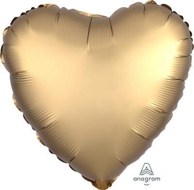 Heart Balloon - Satin Luxe Gold Sateen 17"