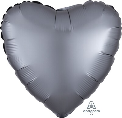 Heart Balloon - Satin Luxe Graphite 18"