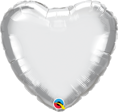 Heart Balloon - Chrome Silver 18"