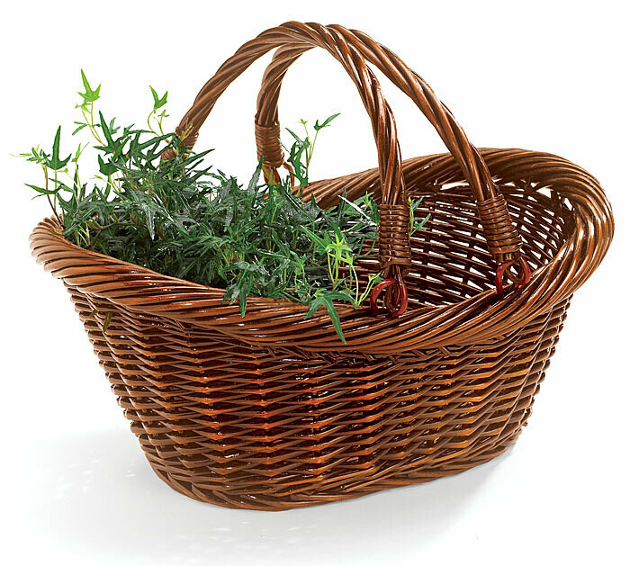 Large Dark Stained 15.25" Willow Case Basket