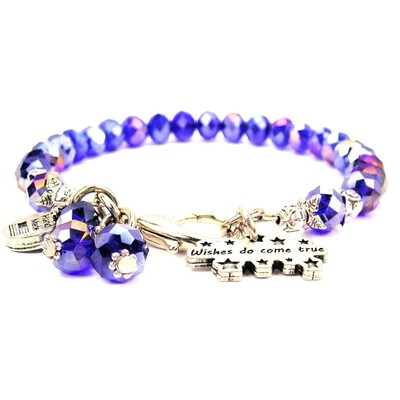 Wishes Do Come True Splash Of Color Crystal Bracelet - Aqua Blue