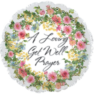 Get Well Floral Prayer Balloon 17"