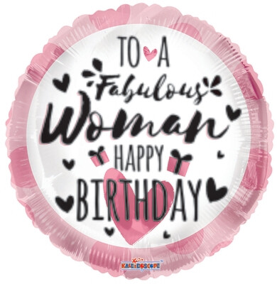 Fabulous Woman Happy Birthday Balloon 18"