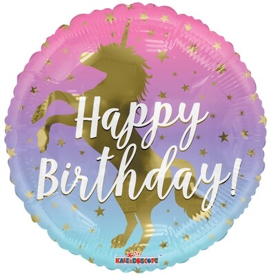 Birthday Unicorn Silhouette Balloon 18"