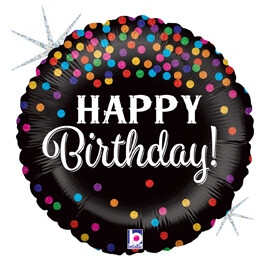 Glitter Holographic Happy Birthday Balloon 18"