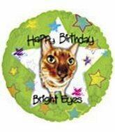 Happy Birthday Bright Eyes Cat Balloon 18"