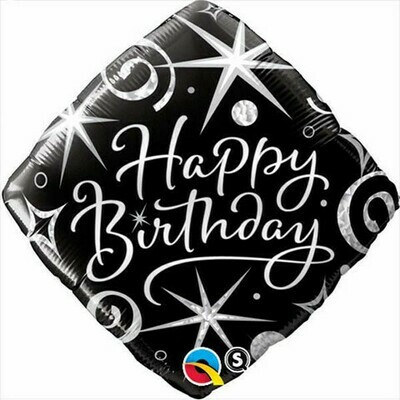 Happy Birthday Sparkles & Swirls Balloon 18"