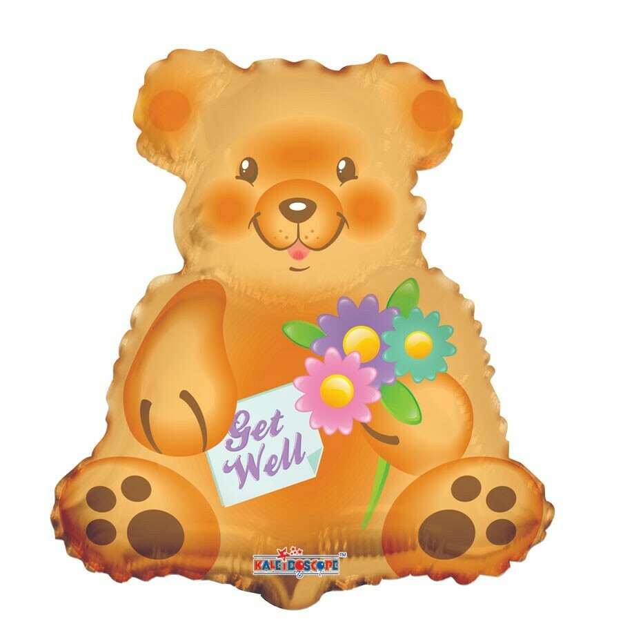 Get Well Bear Airfill Balloon 13"