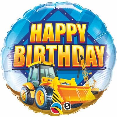 Construction Zone Birthday Balloon 18"