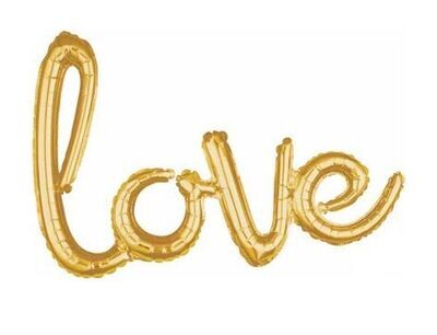Love Script Balloon - Gold 40"