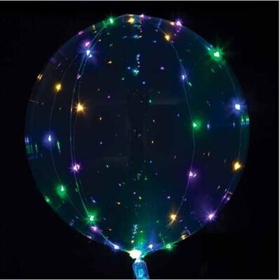Clear Multi-color LED Lights Balloon - 18"