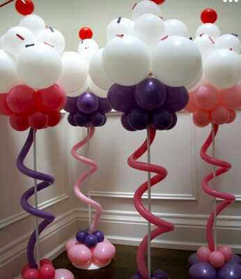 Cupcake Balloon Columns