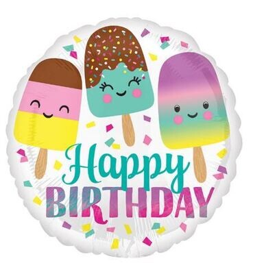 Happy Birthday Ice Cream Balloon 18"
