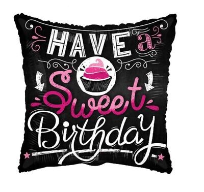 Happy Birthday Sweet Cupcake Balloon 18"